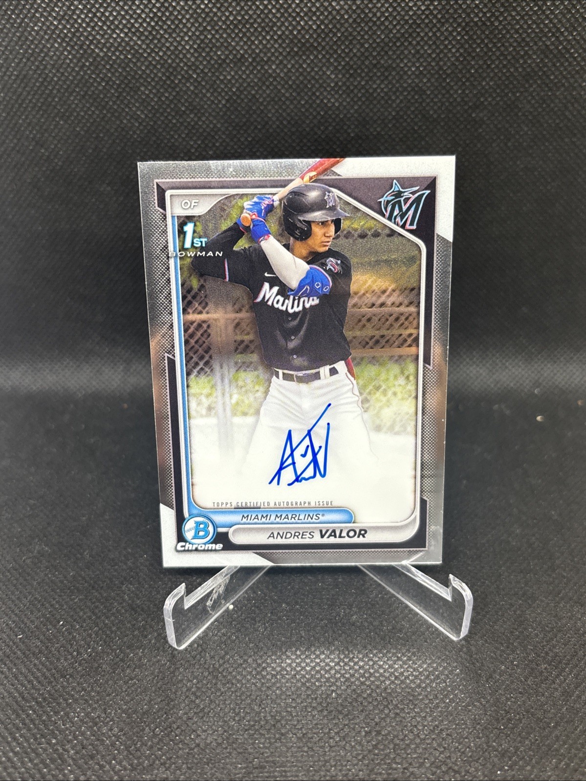 2024 Bowman Chrome Andres Valor 1st Chrome Auto #CPA-AV 1st RC Marlins Miami