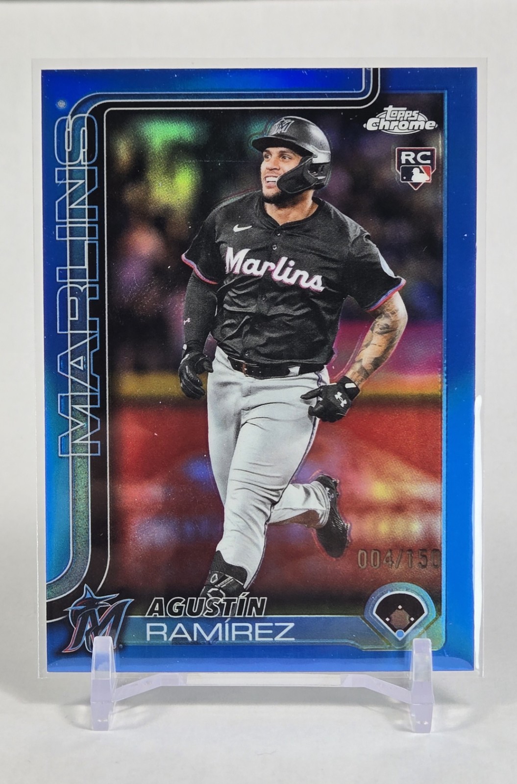 2025 Topps Chrome Update Agustin Ramirez TRUE BLUE Refractor /150 #USC200 RC