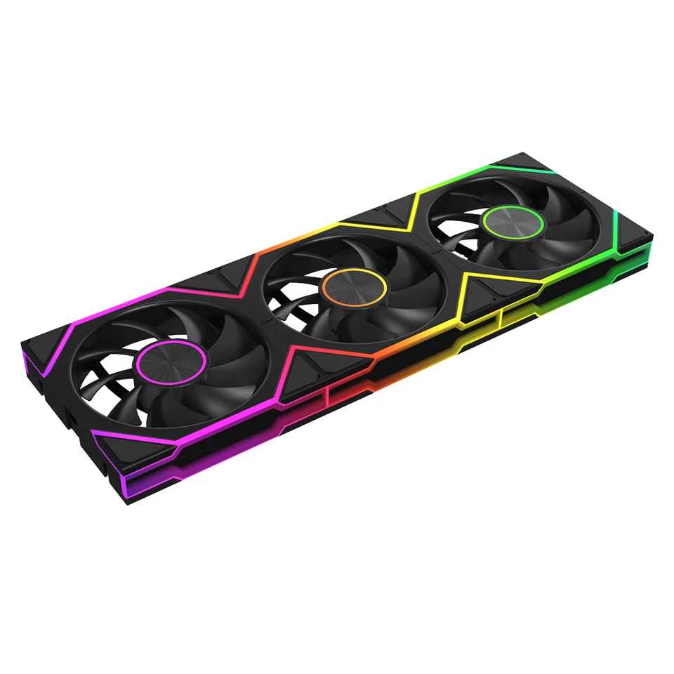 3 Pack RGB Lüfter 120mm 4Pin PWM Silent Computer PC Kühler Lüfter Schwarz - Bild 4 von 4