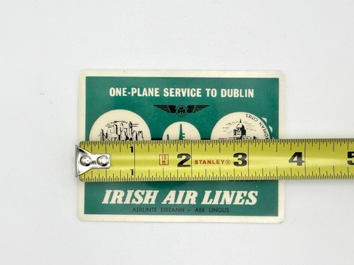 Aer Lingus Irish Airlines Pocket Calendar Card 1958/1959 Laminated Rare - Picture 5 of 5