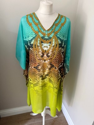 Womens semi sheer dress / beach cover up by Sunflair, size 34 (fits 8-10-12)