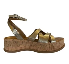 Naturalizer Riley Sandals Womens US 6.5 Light Bronze Platform Heel Strap