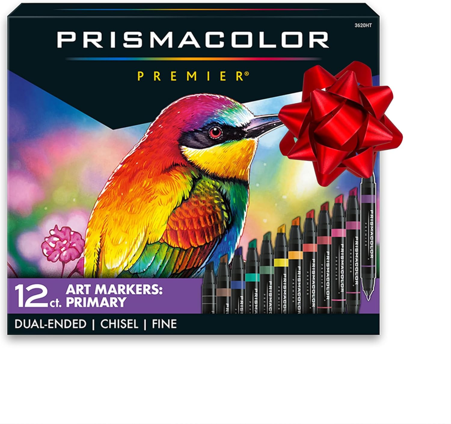 Premier Double-Ended Art Markers, Fine and Chisel Tip, 12 Pack