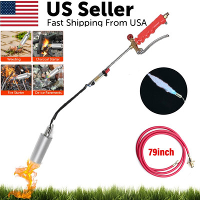 Propane Weed Torch Burner Ice Melter Push Button Igniter with 79'' Hose Portable