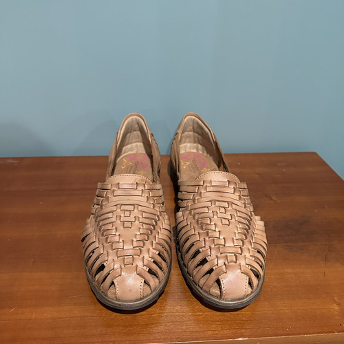 NEU Comfortiva Damen 11 braune mexikanische Leder-Slipper geschlossene Zehe Sandalen - Bild 5 von 9