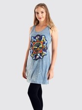 Sleeveless Graphic Shift Dress for Women, Multicolor, Boho, Casual