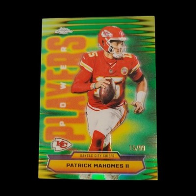 2025 Topps Chrome Patrick Mahomes Jersey # 15 /99 Refractor Power Plays