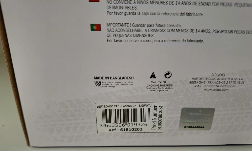 PROMO ALFA ROMÉO C42 Canada GP 2022 Z.Guanyu 1/18 Solido Nuovo Scatola... - Immagine 2 di 4