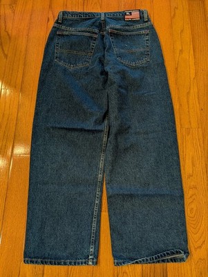 Vtg 90s Polo Jeans Co Ralph Lauren Banner Jean Baggy Skater Denim