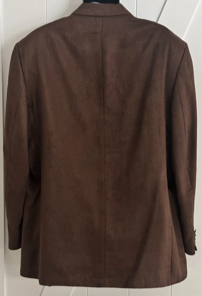 Abrigo Deportivo Gianfranco Ruffini Italia Gamuza Marrón Chocolate 48/50 Hecho en Columbia Foto 3 de 4