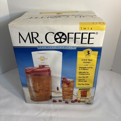 Mr Coffee 3-Quart Iced Tea Maker with TWO PITCHERS TM14 Red White