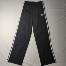 Adidas Sz S Track Pants Polyester Black 3 Stripes Jogger