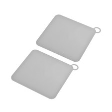 2Pcs 8"x8" Silicone Tub Stopper Drain Cover Kitchen Bathroom Anti-Odor Mat Grey