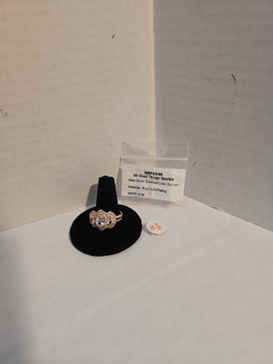 Size 10 Women's Ring ''All Good Things Sparkle'' Diamond CZ Rose Gold Plating