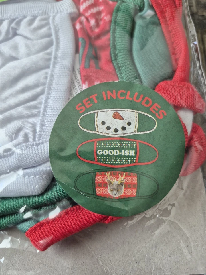 Set Of 3 Christmas Holiday Adult Face Mask - Image 2 of 4