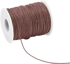 1Mm Waxed Cord,100 Yards Waxed Cotton Cord Brown Waxed Thread Beading String Wax