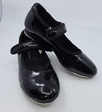 Danskin Black Patent Tap Dance Shoes Size 11 Girl