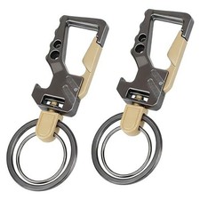 2 PCS Key Chain, Carabiner Clip Car Key Chains,Car Accessories Heavy Duty Black