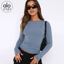 AIo Sports Long Sleeved Yoga SlimTop Dance Quick Drying Training Women T-shirt