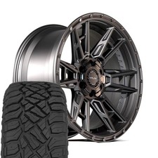4ps20 Black 22x10 4play Rims 28545r22 Rt Tires Set 6x135 6x139.7 24et