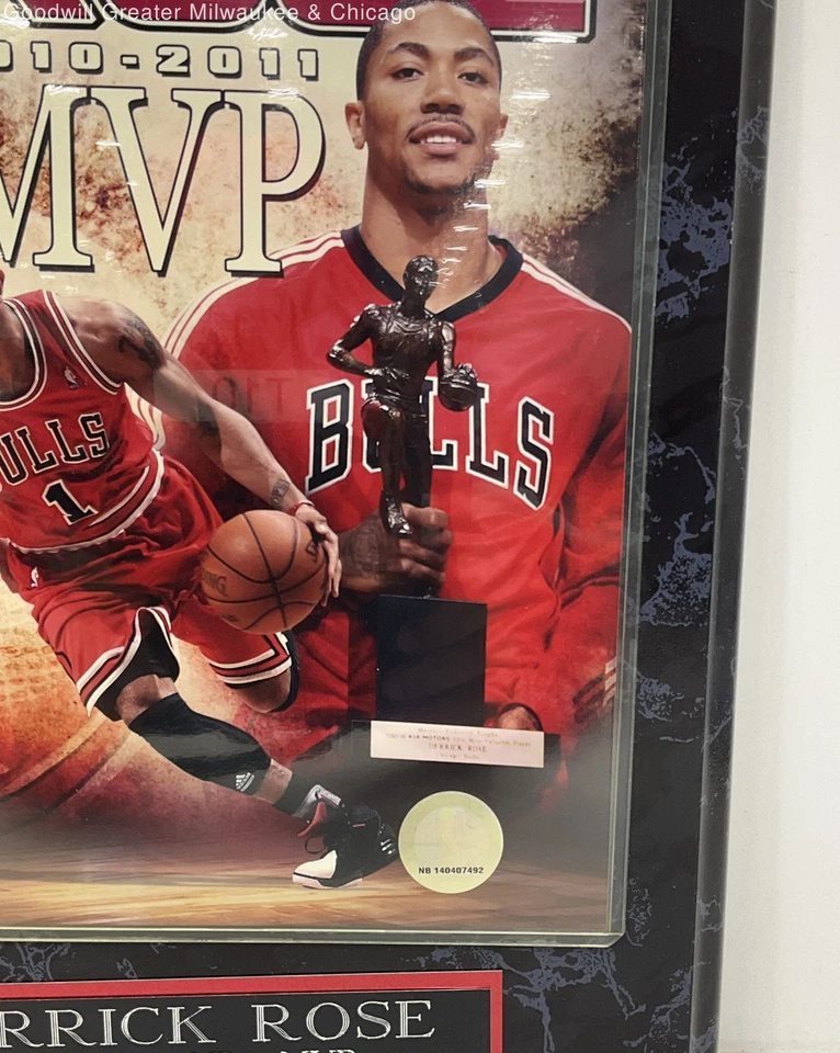 Placa de pared del Jugador Más Valioso de la NBA Chicago Bulls Derrick Rose 2010-2011 Foto 3 de 4