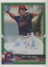 2018 Bowman Chrome Prospect Green Refractor /99 Shao-Ching Chiang Auto 3y0