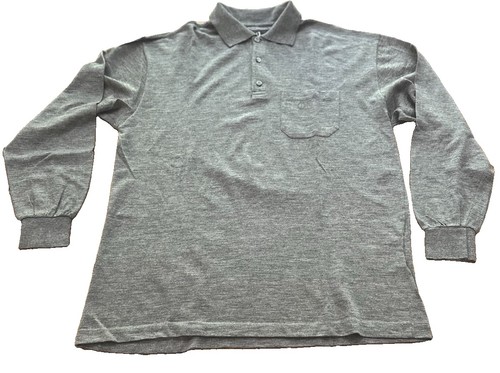 Dunhill, 90s VTG Alfred Dunhill Wool Polo Sweater Gray L Italy Pure Old Money Long Sleeve