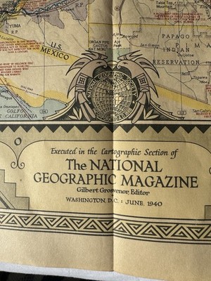 Vintage National Geographic Maps Washington DC And California