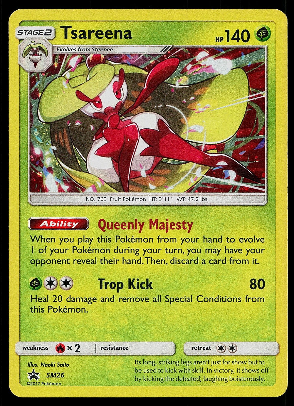 Pokemon Card Sun & Moon Promo Tsareena SM26 Holo