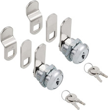 2Pcs Cabinet Cam Lock Keyed Alike Tool Box Locks 5/8" Cylinder for Drawer File