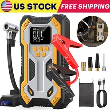 Car Jump Starter 6000mAh W/ Air Compressor Power Bank Battery Charger Portable