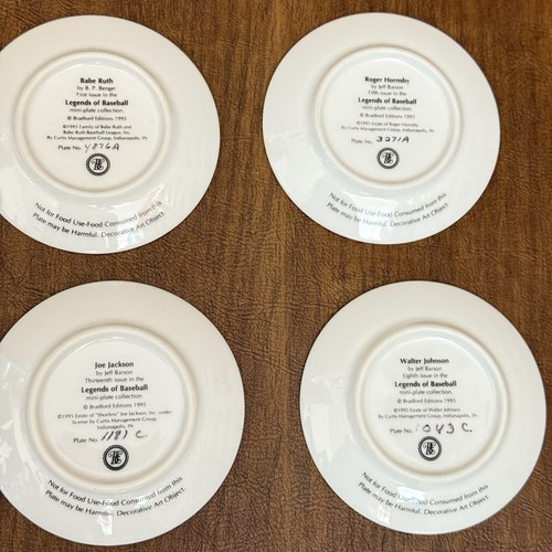 1995 Bradford Editions Legends of Baseball Complete 16 Mini Plate Set No Boxes - Picture 8 of 10