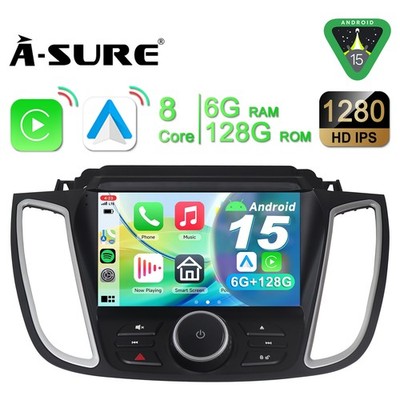 6+128G Autoradio Android 15 CarPlay GPS RDS Für Ford Kuga 2012-2018 Escape C-Max
