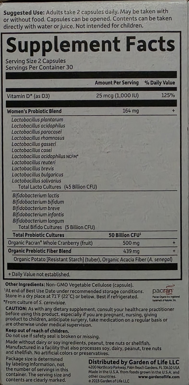 Garden of Life Dr. Formulated Probiotics Urinary Tract+ Supplement-60ct-Exp10/25