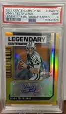2023 Contenders Optic Legendary Contenders Vinny Testaverde Gold Auto PSA 10 /10