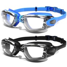 Swim Goggles, 2-Pack Swimming Goggles, Anti Fog, No Leaking For Adult Women Men