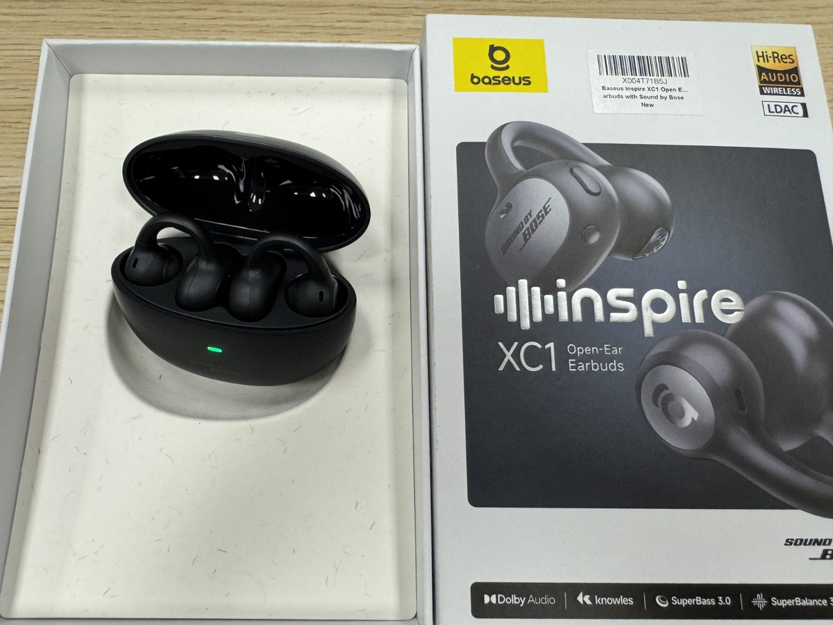 Baseus Inspire XC1 Open Ear Clip-On Earbuds, Sound by Bose, Dolby
