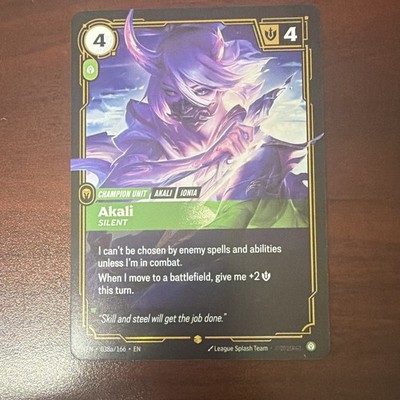 Riot Games Riftbound LoL TCG Akali Silent Champion Unit EN 038a/166