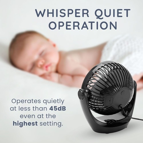 Portable Mini USB Desk Fan 360° Rotating Quiet 3 Speed fan for Home Office Car - Picture 5 of 5