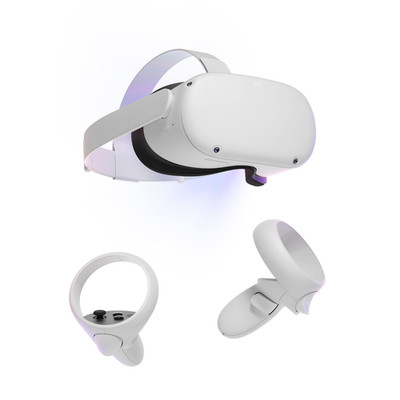 Meta Quest 2 Brille VR-Headset inkl. Controller + extra Akku + Handschlaufen
