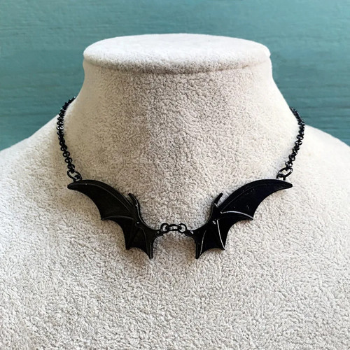 Goth Vampir Vintage Fledermaus Flügel Anhänger Halsband Halskette Weihnachten Witchy Geschenk für - Bild 25 von 26