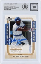 Autographed Andre Dawson Cubs Baseball Slabbed Card Item#14339568 COA