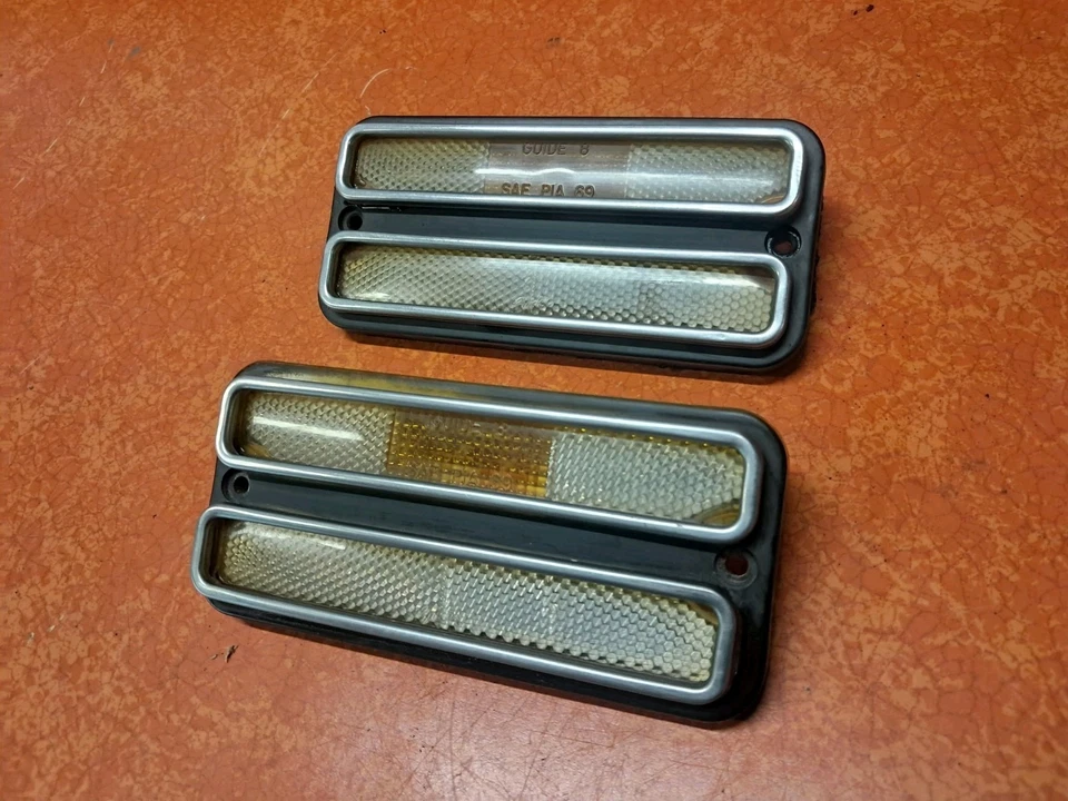 Par de luces marcadoras laterales ámbar delanteras para camioneta Chevrolet GMC G10 G20 G30 1968-1984 Foto 2 de 4