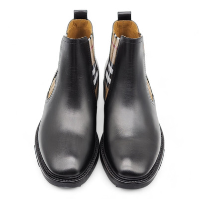 Burberry Vintage Check Detail Leather Chelsea Boots 39 (6 US
