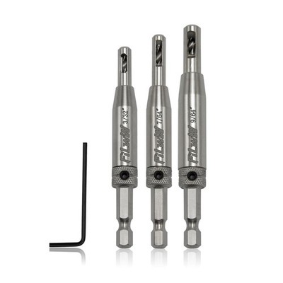 Self-Centering Drill Bit Set, CC2430 3/32'', 7/64'', 9/64'' Self Centering Drill...