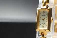  Vtg 2000 N MINT Seiko Tisse 2E20-7310 Gold Quartz Womens Bracelet Watch JAPAN