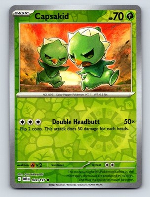 Basic Capsakid HP 70 Double Headbutt Green Spicy Pepper Pokémon | eBay