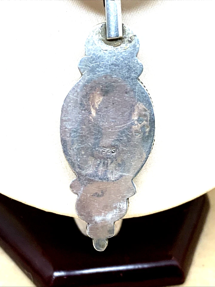 GRANDE CIONDOLO TIBETANO IN ARGENTO 925 CON TURCHESE E CORALLO NATURALE - Immagine 4 di 4