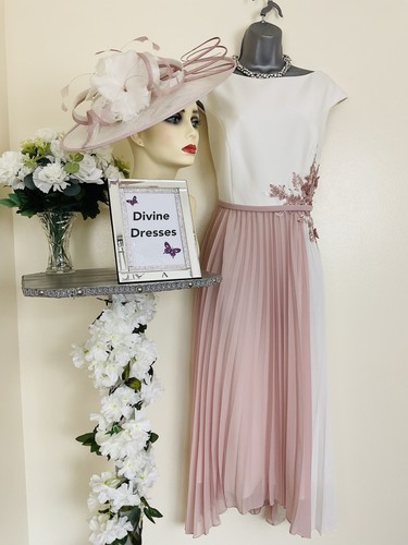 BNWT Mother of Bride John Charles Size 14 Rose Ivory 50" Tea Length Outfit - Picture 2 of 13
