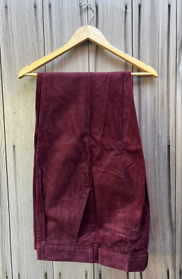 Herren Cordhose 100% Baumwolle Cord - Weinrot 38 40 mit 3 Beinlängen